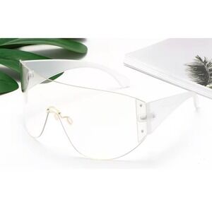 Shield Sunglasses Visor Clear Lens Futuristic Sporty Fashion Sunglasses Festival